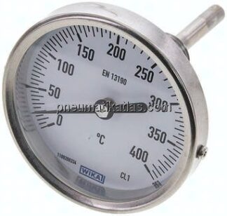 Bimetallthermometer, waagerecht D80/0 bis +400°C/63mm
