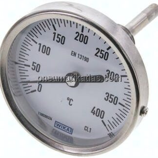 Bimetallthermometer, waagerecht D80/0 bis +400°C/63mm