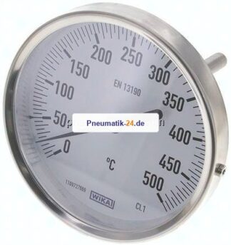 Bimetallthermometer, waagerecht D100/0 bis +500°C/63mm