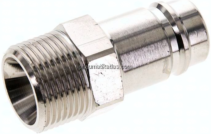 Kupplungsstecker (NW15) G 3/4"(AG), Messing vernickelt