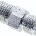 Doppelnippel NPT 1/4"-UNF 1/2"-20(JIC), Stahl verzinkt