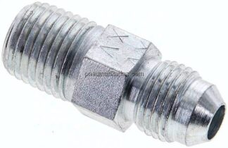 Doppelnippel NPT 1/4"-UNF 1/2"-20(JIC), Stahl verzinkt