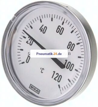 Bimetallthermometer, waagerecht D80/0 bis +120°C/40mm