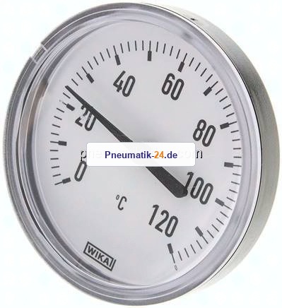 Bimetallthermometer, waagerecht D80/0 bis +120°C/40mm