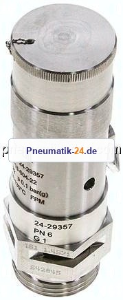 TÜV-Sicherheitsventil G 1" (DN22), 4,00 bar, 1.4571