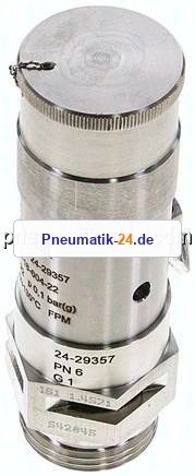 TÜV-Sicherheitsventil G 1" (DN22), 6,00 bar, 1.4571