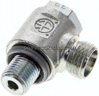 Winkel-Schwenkverschraubung G 1/4"-10 L (M16x1,5), ohne Mutter & Schneidring, Stahl verzinkt