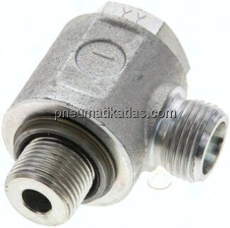 Winkel-Schwenkverschraubung G 3/8"-10 S (M18x1,5), ohne Mutter & Schneidring, Stahl verzinkt