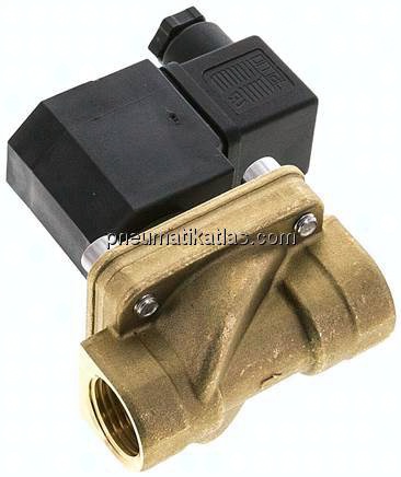2/2-Wege Messing-Magnetventil G 1/2", -0,95 bis 12 bar, stromlos geschlossen (NC)