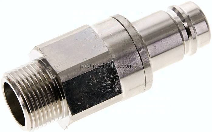 Kupplungsstecker (NW15) G 3/4"(AG), Messing vernickelt