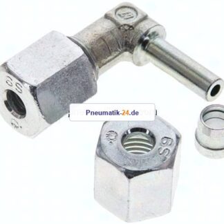 Einstellb. Winkel-Schneidringverschr. 6 S (M14x1,5), Stahl verzinkt