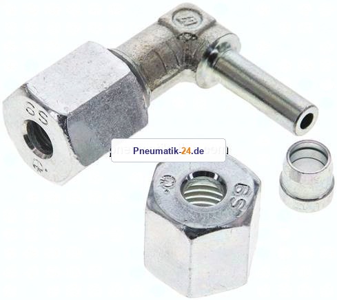 Einstellb. Winkel-Schneidringverschr. 6 S (M14x1,5), Stahl verzinkt