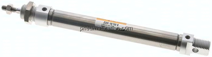 ISO 6432-Zylinder, doppeltwirkend, Kolben 16mm,Hub 100mm