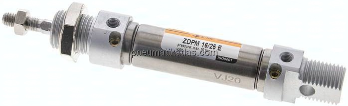 ISO 6432-Zylinder, doppeltwirkend, Kolben 16mm,Hub 25mm