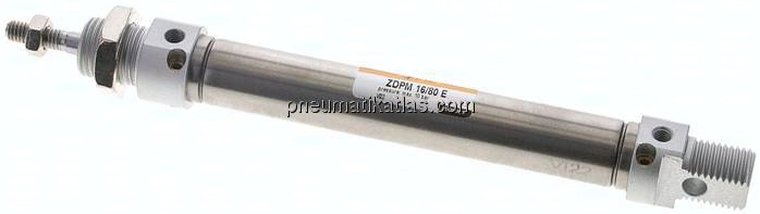 ISO 6432-Zylinder, doppeltwirkend, Kolben 16mm,Hub 80mm