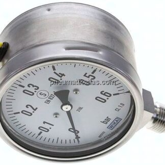 Sicherheits-Manometer senkrecht, 100mm, 0 - 0,6 bar