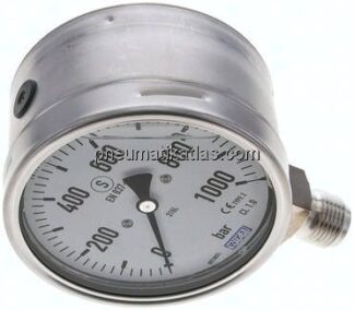 Gly.-Sicherheits-Manometer senkrecht,100mm, 0 - 1000 bar