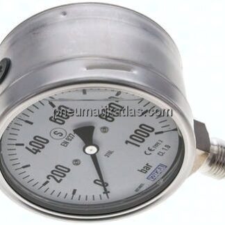 Gly.-Sicherheits-Manometer senkrecht,100mm, 0 - 1000 bar
