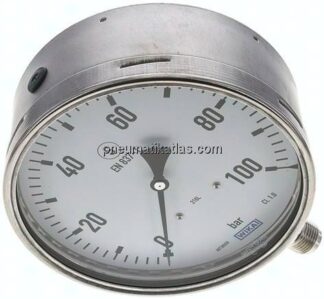 Sicherheits-Manometer senkrecht, 160mm, 0 - 100 bar