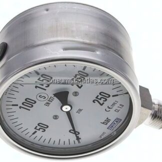 Gly.-Sicherheits-Manometer senkrecht,100mm, 0 - 250 bar