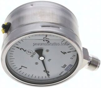 Gly.-Sicherheits-Manometer senkrecht,100mm, 0 - 4 bar