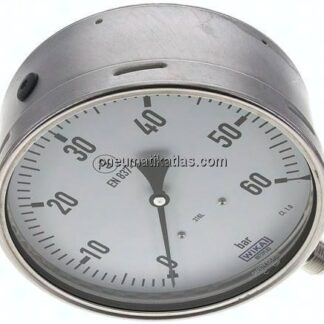 Sicherheits-Manometer senkrecht, 160mm, 0 - 60 bar