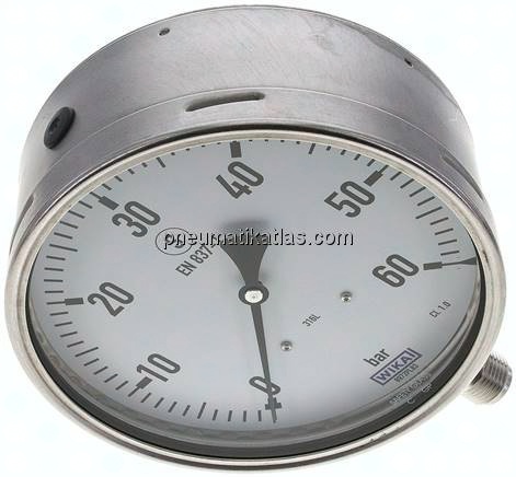 Sicherheits-Manometer senkrecht, 160mm, 0 - 60 bar