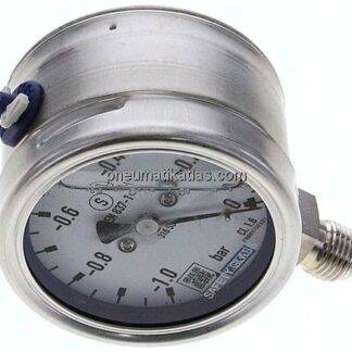 Gly.-Sicherheits-Manometer senkrecht,63mm, -1 bis 0 bar