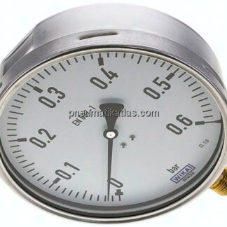 Manometer senkrecht (CrNi/Ms), 160mm, 0 - 0,6 bar