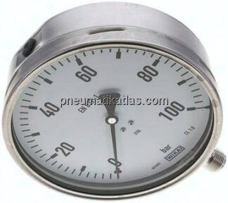 Chemie-Manometer senkrecht, 160mm, 0 - 100 bar