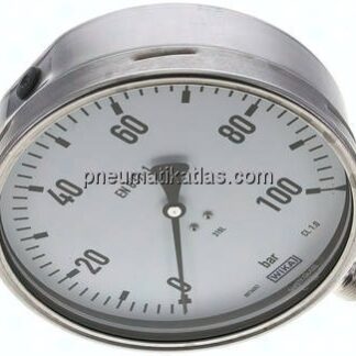 Chemie-Manometer senkrecht, 160mm, 0 - 100 bar
