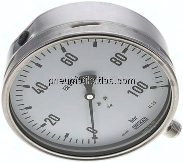 Chemie-Manometer senkrecht, 160mm, 0 - 100 bar