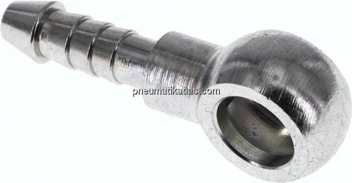 Schlauchnippel 8mm Ring, 4 - 5mm, Stahl verzinkt