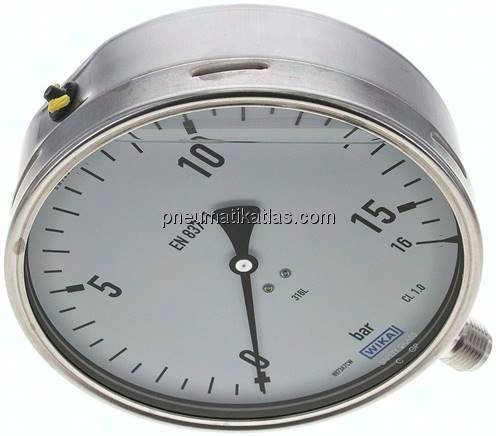 Chemie-Glycerin-Manometer senkrecht,160mm, 0 - 16 bar