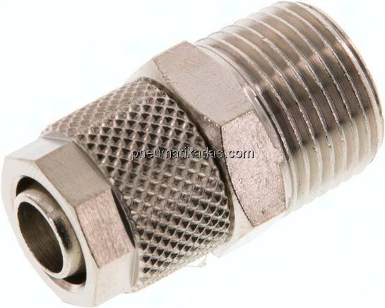 Gerade Verschraubung R 3/8"-10x8mm, Messing vernickelt