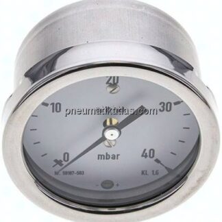 Manometer waagerecht 63mm, 0 - 40 mbar, G 1/4"
