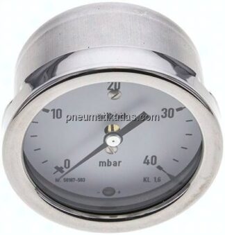 Manometer waagerecht 63mm, 0 - 40 mbar, G 1/4"