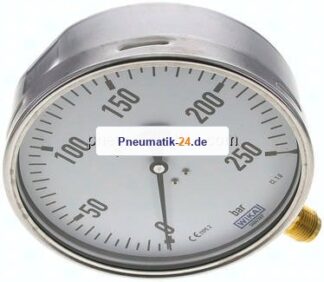 Manometer senkrecht (CrNi/Ms), 160mm, 0 - 250 bar