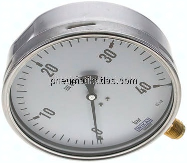 Manometer senkrecht (CrNi/Ms), 160mm, 0 - 40 bar