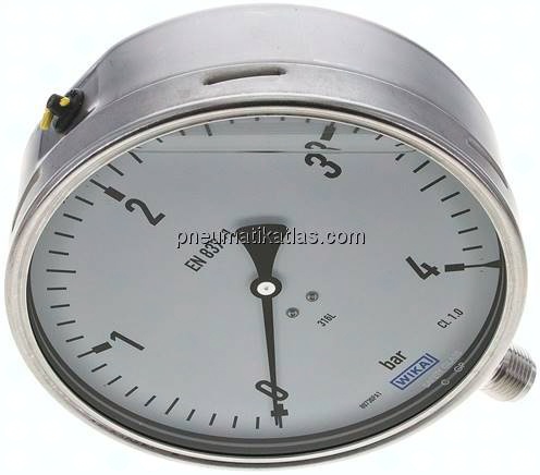 Chemie-Glycerin-Manometer senkrecht,160mm, 0 - 4 bar