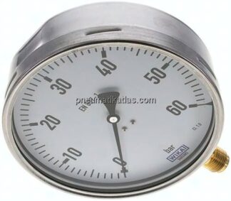 Manometer senkrecht (CrNi/Ms), 160mm, 0 - 60 bar