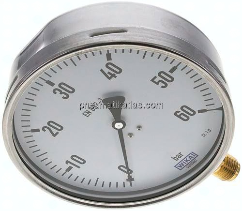 Manometer senkrecht (CrNi/Ms), 160mm, 0 - 60 bar