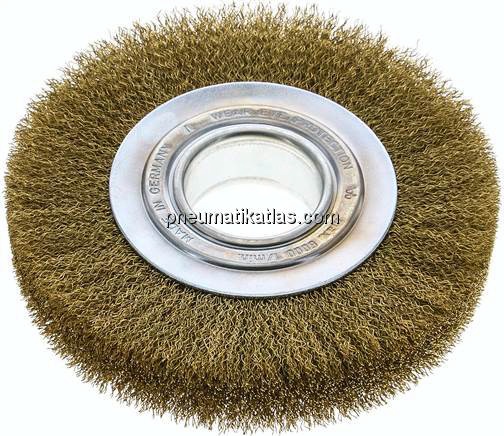 Rundbürste 178mm, Messingdraht gewellt, 50mm Aufnahmebohrung