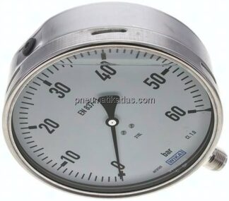 Chemie-Glycerin-Manometer senkrecht,160mm, 0 - 60 bar