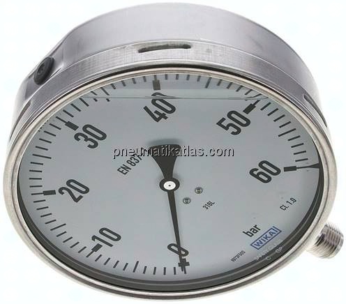Chemie-Glycerin-Manometer senkrecht,160mm, 0 - 60 bar