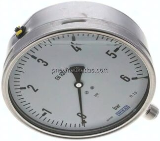 Chemie-Glycerin-Manometer senkrecht,160mm, 0 - 6 bar