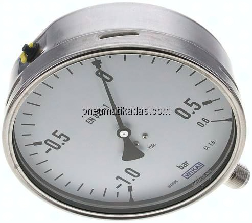 Chemie-Manometer senkrecht, 160mm, -1 bis 0,6 bar