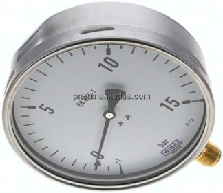 Manometer senkrecht (CrNi/Ms), 160mm, -1 bis 15 bar