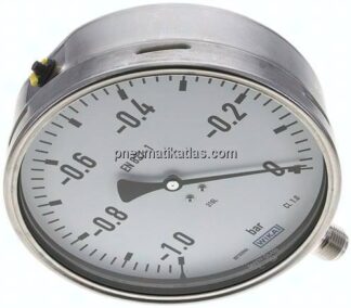 Chemie-Manometer senkrecht, 160mm, -1 bis 0 bar