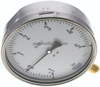 Manometer senkrecht (CrNi/Ms), 160mm, -1 bis 5 bar